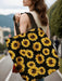 Bolso de hombro de lona con estampado completo de flores de girasol clásico - Quierox - Tienda Online