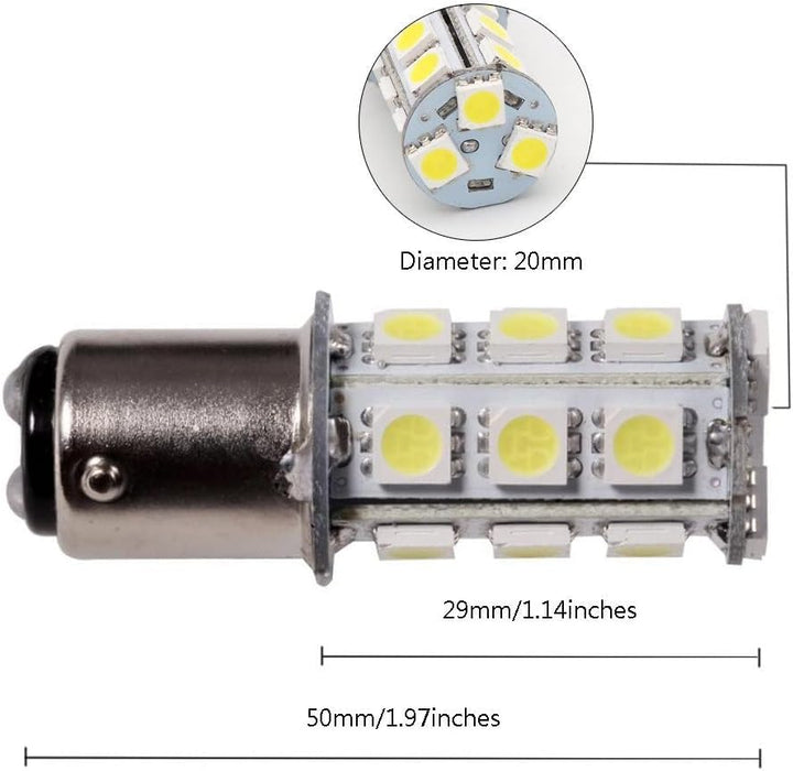 Bombilla LED superbrillante GRV Ba15d 1142 1076 18 - 5050SMD CA/CC 12 V - 24 V, luz blanca - Quierox - Tienda Online