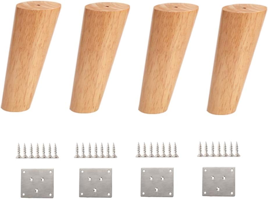 BOSHC Set de 4 Patas de muebles, cono de madera maciza - Quierox - Tienda Online