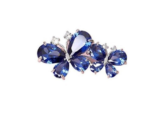 Broche de mariposa en imitacion de diamantes, azul, para mujer - Quierox - Tienda Online