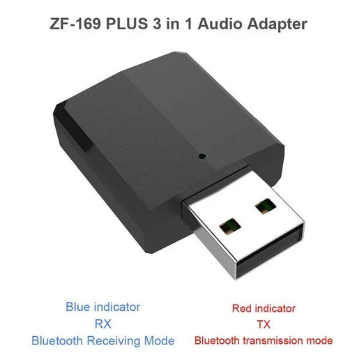 BT V5.0 Audio USB Receptor Transmisor Adaptador inalámbrico (Negro) - Quierox - Tienda Online