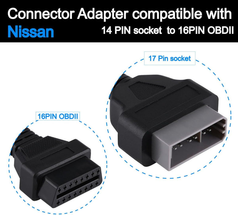 Cable adaptador de diagnóstico del conector OBD2 de 14 Pin a 16 Pin Compatible para Nissan 14Pin - Quierox - Tienda Online