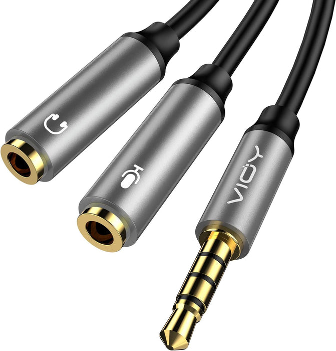 Cable divisor de micrófono para audífonos, 3.5 mm - Quierox - Tienda Online