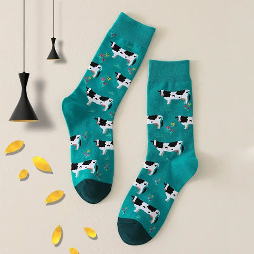 Calcetas Cómodas con Estampado de Vaca - Suaves, Transpirables, Absorben la Humedad - Quierox - Tienda Online