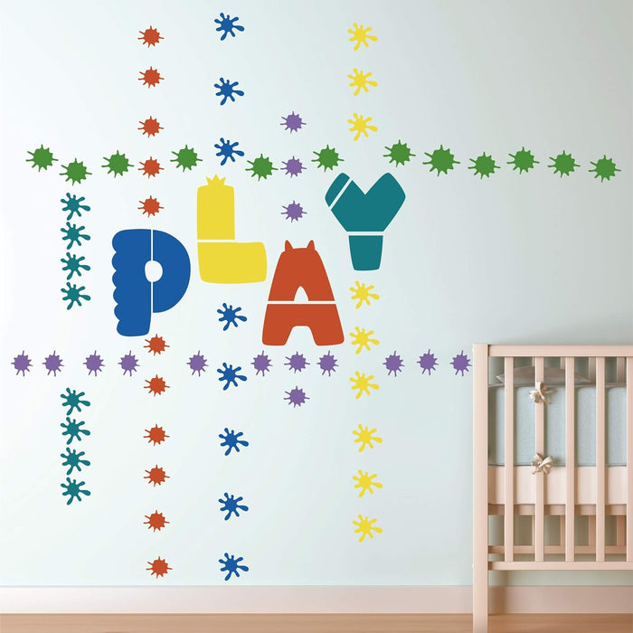 Calcomanía de pared con salpicaduras de pintura, para habitación de niños - Quierox - Tienda Online