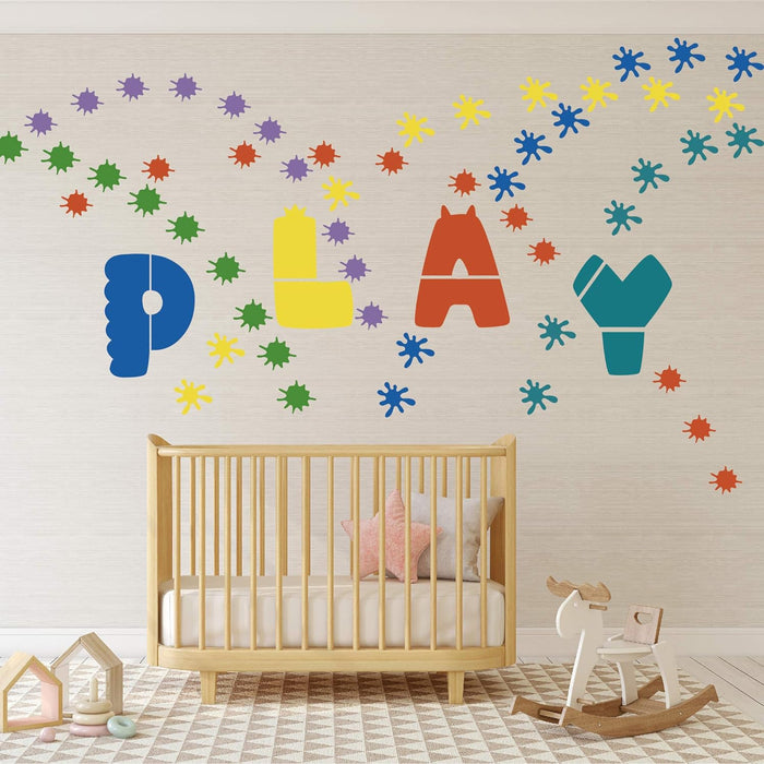 Calcomanía de pared con salpicaduras de pintura, para habitación de niños - Quierox - Tienda Online