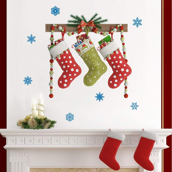 Calcomanías de decoración de pared de calcetines de Navidad - Quierox - Tienda Online