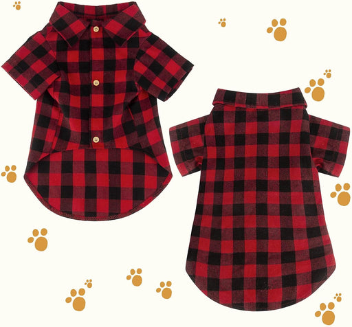 Camisa a cuadros para perro, traje de perro de búfalo rojo - Quierox - Tienda Online