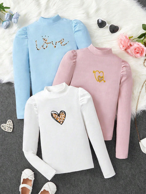 Camiseta de manga larga con estampado de leopardo y corazones para adolescentes - Quierox - Tienda Online