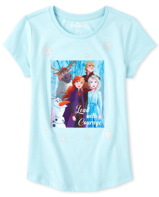 Camiseta Gráfica Disney Frozen 2 Glitter Courage Para Niñas - Blue Ocean - Quierox - Tienda Online