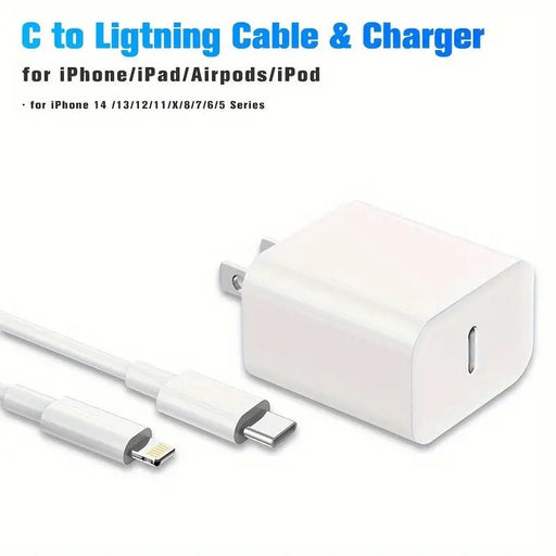 Cargador Rápido PD de 20W con Cable USB - C a Lightning pack 2 - Quierox - Tienda Online