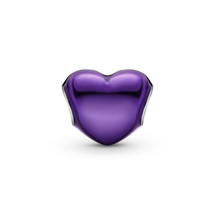 Charm Corazón Morado Metálico - Quierox - Tienda Online