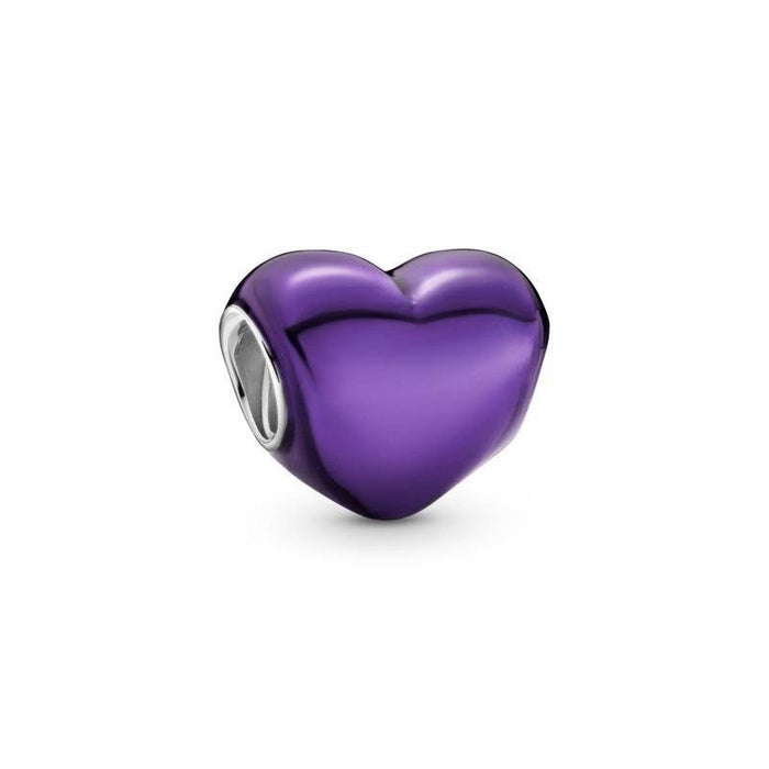 Charm Corazón Morado Metálico - Quierox - Tienda Online