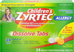 Children's Zyrtec - Pestañas para disolver alergias, cítricos, 24 unidades - Quierox - Tienda Online