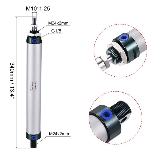 Cilindro neumático de aire MECCANIXITY de doble acción MAL32X200 - Quierox - Tienda Online