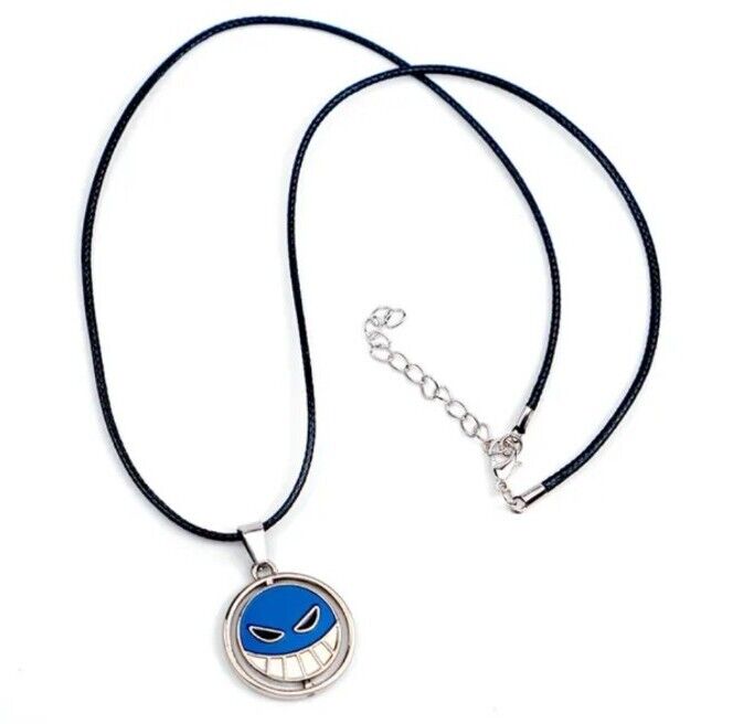 Collar de cadena con calavera y cara sonriente de Ace de One Piece - Quierox - Tienda Online