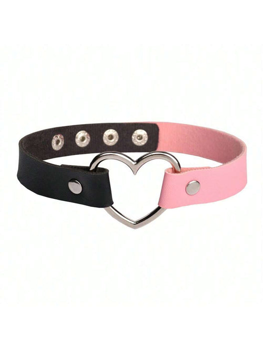 Collar De Corazón Rosa Negro Para Mujer, Gargantilla Punk - Quierox - Tienda Online