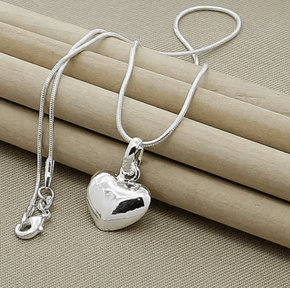 Collar de plata de ley 925 con colgante de corazón pequeño para mujer - Quierox - Tienda Online