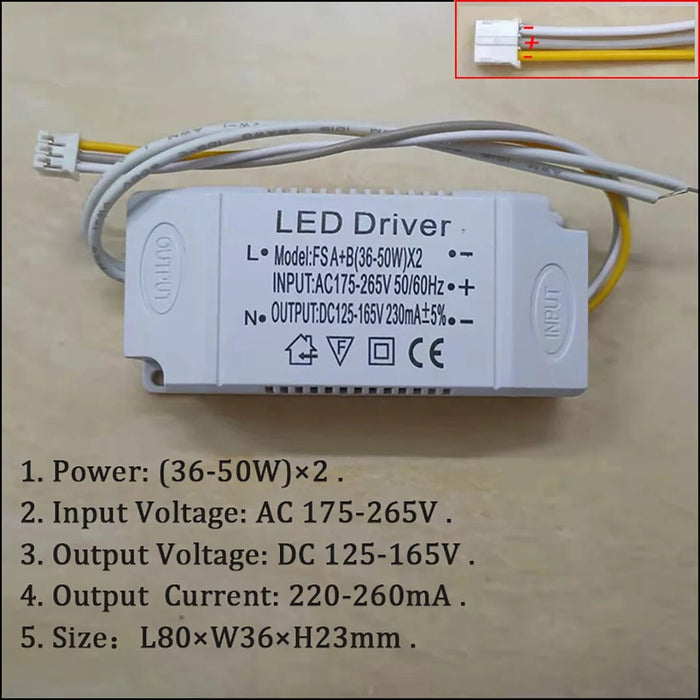 Controlador LED de 240mA, 36-50W, SMD, PCB, fuente de alimentación de techo - Quierox - Tienda Online