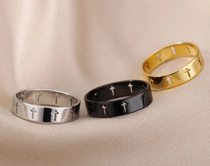 Cruz hueca - anillo de compromiso para hombre y mujer - Quierox - Tienda Online