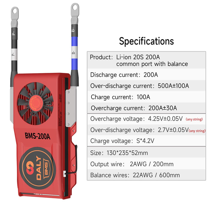 DALY BMS - Tablero de protección de iones de litio de 72 V 200 A BMS 20S - Quierox - Tienda Online