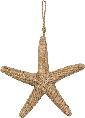 Decoración de pared de estrella de mar envuelta hecha a mano de yute marrón claro - Quierox - Tienda Online