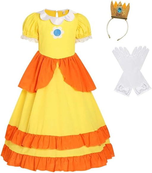 Disfraz de princesa Super Brothers de Dressy Daisy con corona y guantes para niñas - Quierox - Tienda Online