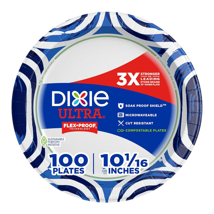 Dixie Platos de papel ultragrandes, 10 pulgadas, 100 unidades - Quierox - Tienda Online