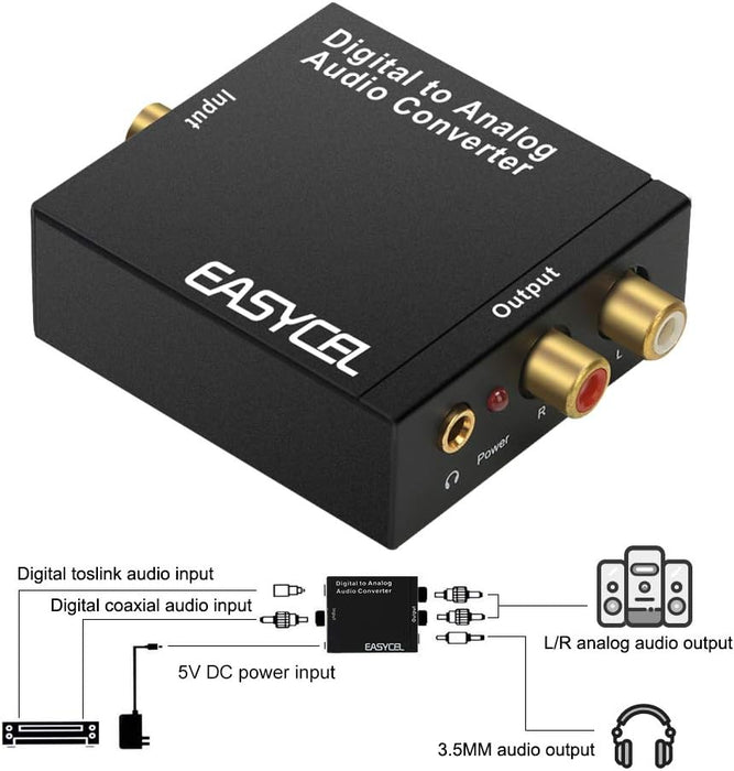 easycel Digital a analógico convertidor de audio DAC Digital SPDIF Toslink - Quierox - Tienda Online