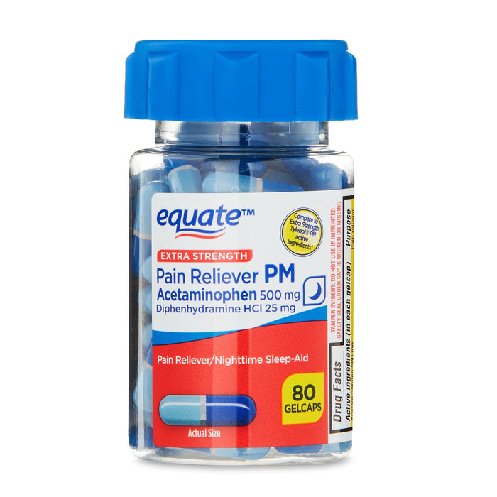 Extra Strength Analgésico PM Cápsulas, Acetaminofén 500 mg, Difenhidramina HCL 25 mg - Quierox - Tienda Online