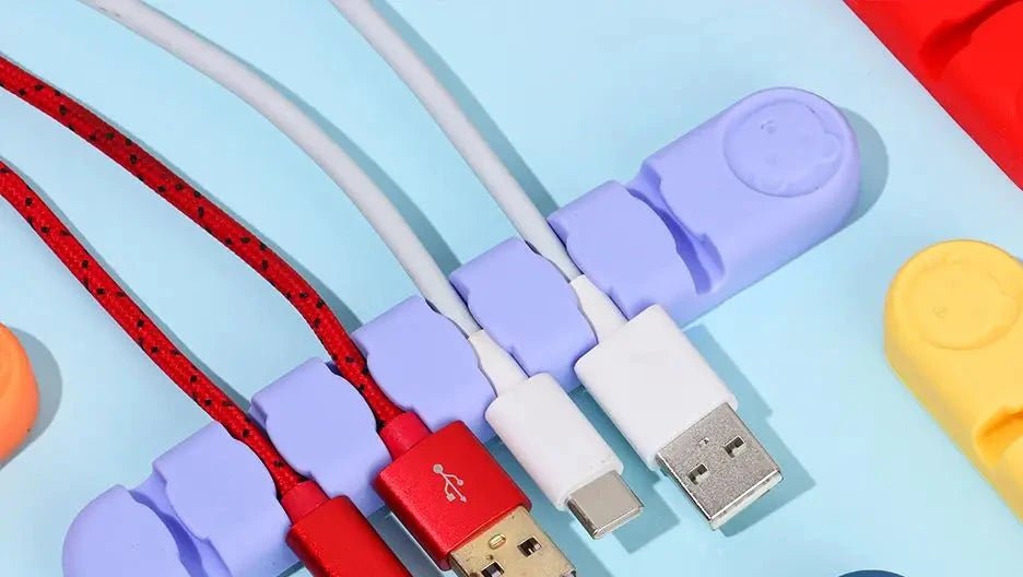 Fijador de cables de escritorio de silicona sólida, ranura para 6 cables - Quierox - Tienda Online