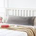 Funda de almohada de terciopelo gris, 24" x 54", no incluye relleno - Quierox - Tienda Online