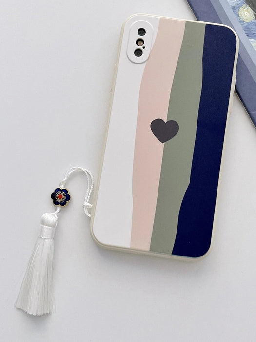 Funda para teléfono con diseño de corazón y colgante de borla compatible con iPhone - Quierox - Tienda Online