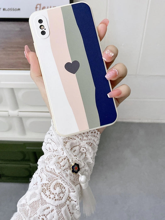 Funda para teléfono con diseño de corazón y colgante de borla compatible con iPhone - Quierox - Tienda Online