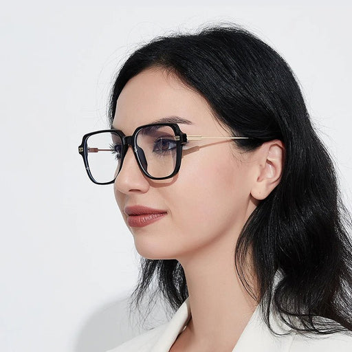 Gafas con montura grande, diseño vintage, cuadradas transparentes, para mujer grado +1.00 - Quierox - Tienda Online