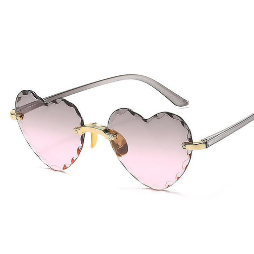 Gafas de sol con forma de corazón, olor rosa degradado, sin marco - Quierox - Tienda Online