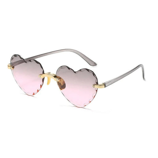 Gafas de sol con forma de corazón, olor rosa degradado, sin marco - Quierox - Tienda Online