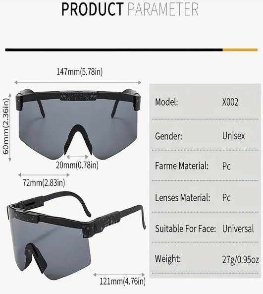 Gafas de sol deportivas de moda para hombre, gafas de sol de conducción de gran tamaño UV400 Retro - Quierox - Tienda Online