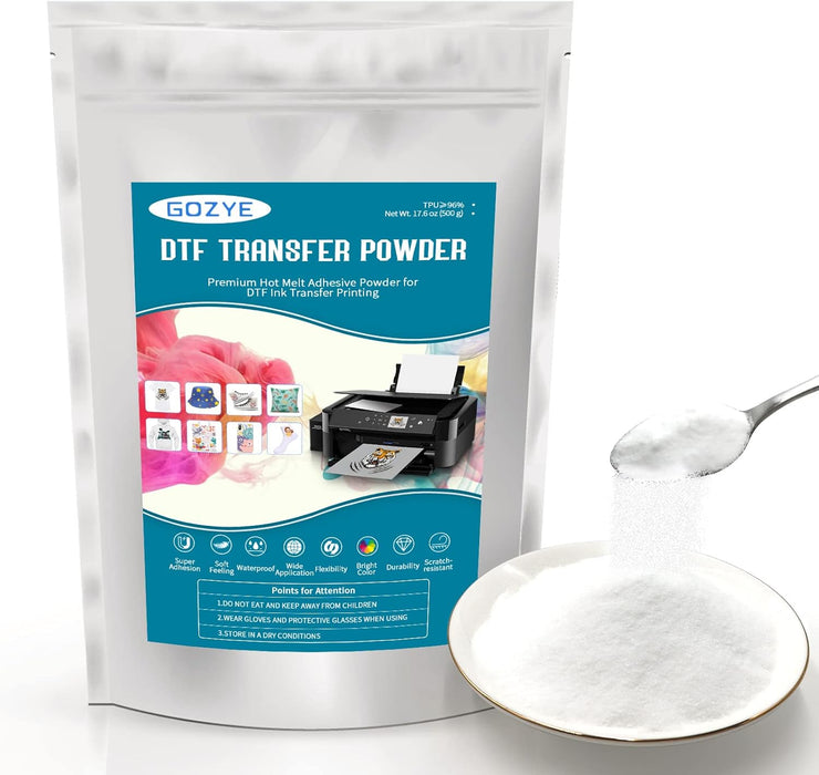 GOZYE DTF Powder - Polvo adhesivo termofusible DTF blanco precalentado para impresión en película PET - Quierox - Tienda Online