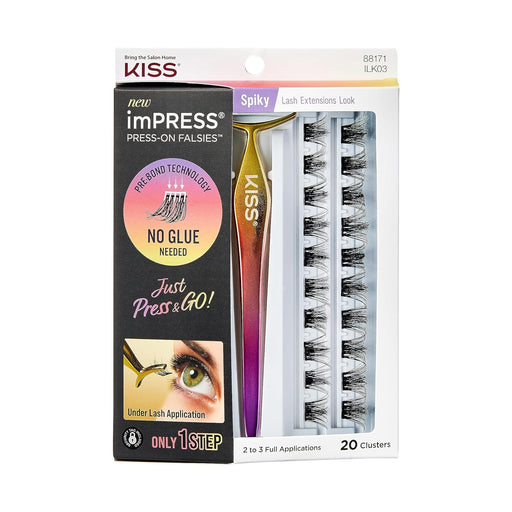 Grupos de Pestañas Spiky postizas KISS imPRESS Falsies, 16 mm, incluye 20 grupos - Quierox - Tienda Online