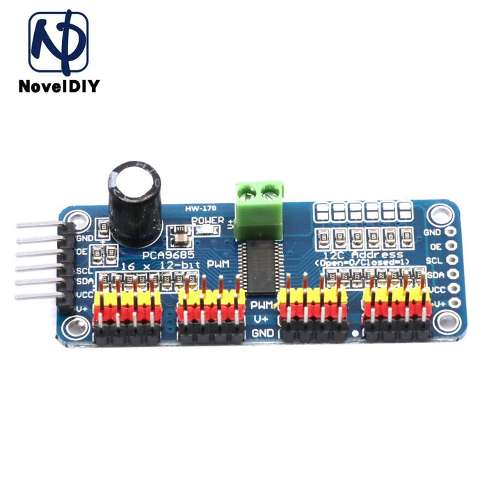 Interfaz Servo Driver-I2C PWM/PCA9685, 16 canales - Quierox - Tienda Online