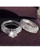 Juego de 2 anillos de pareja con circonitas brillantes, perfectos para bodas - Quierox - Tienda Online