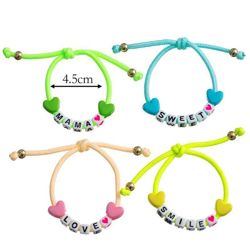 Juego de 4 pulseras de cuerda hechas a mano con palabras de amor - Quierox - Tienda Online