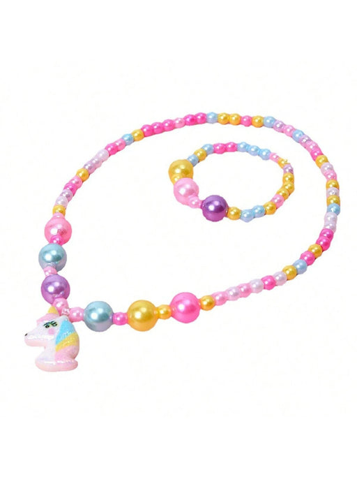 Juego De Joyas Para Niños Con Cuentas De Unicornio De 2 Piezas - Quierox - Tienda Online