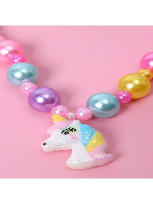 Juego De Joyas Para Niños Con Cuentas De Unicornio De 2 Piezas - Quierox - Tienda Online