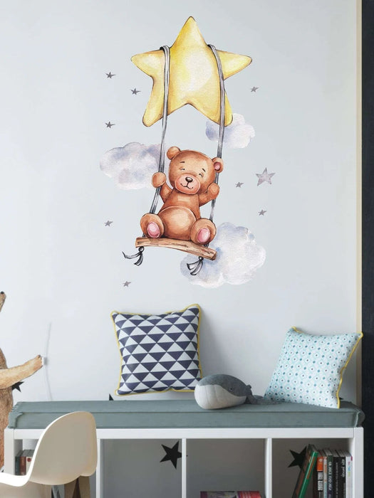 Kids Cartoon Bear Print Wall Sticker - Quierox - Tienda Online