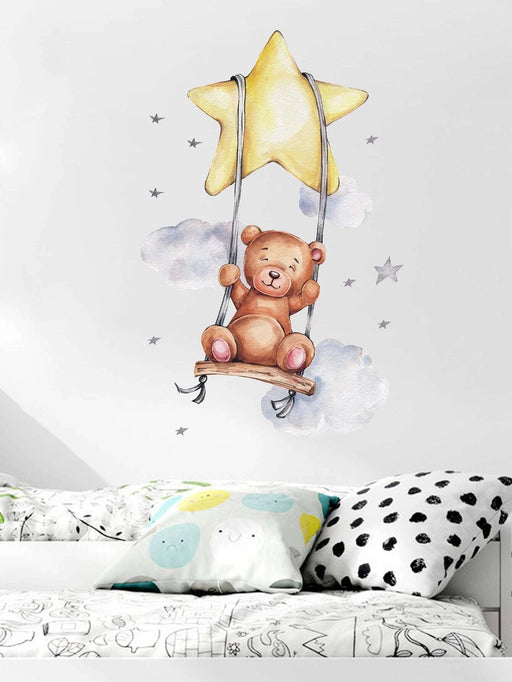 Kids Cartoon Bear Print Wall Sticker - Quierox - Tienda Online