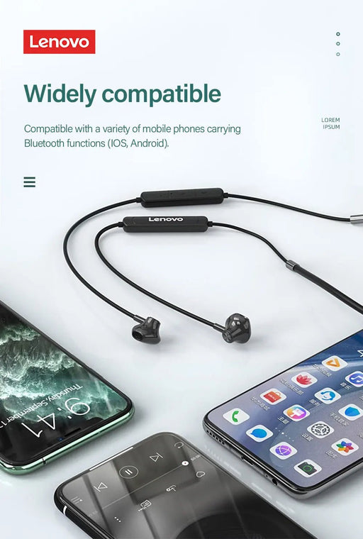 Lenovo SH1 - auriculares inalámbricos con Bluetooth 5,0, con banda para el cuello, deportivos - Quierox - Tienda Online