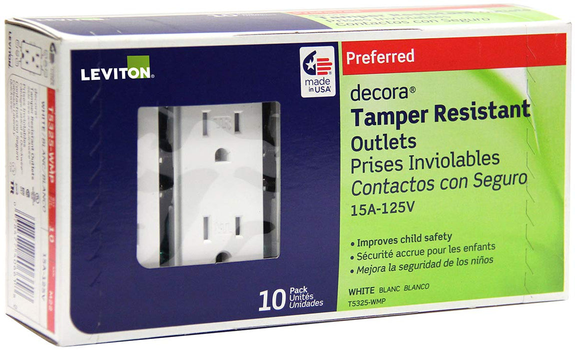 Leviton T5325-WMP 15 Amp 125 V resistente receptáculo dúplex Decora - Quierox - Tienda Online