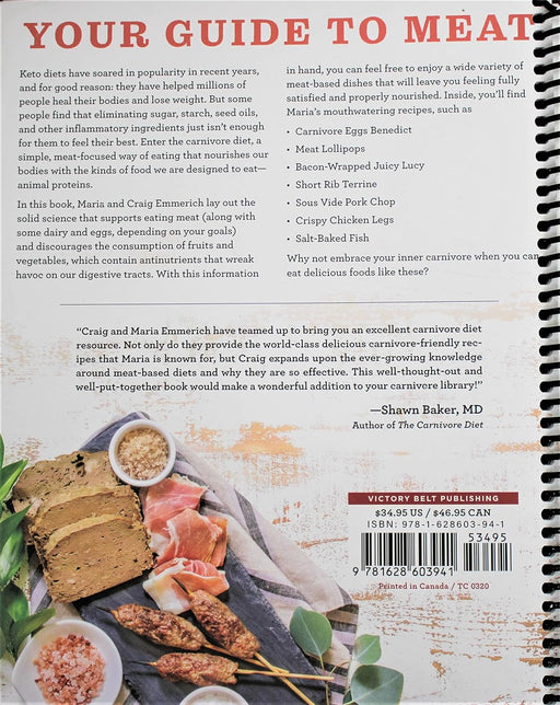 Libro The Carnivore Cookbook Encuadernación en espiral de Maria Emmerich - Quierox - Tienda Online